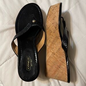 Coach platform flip flops size 9